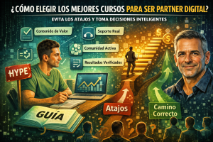 MEJORES CURSOS PARA SER PARTNER DIGITAL: COMPARATIVA HONESTA POR MODELO Y CRITERIO