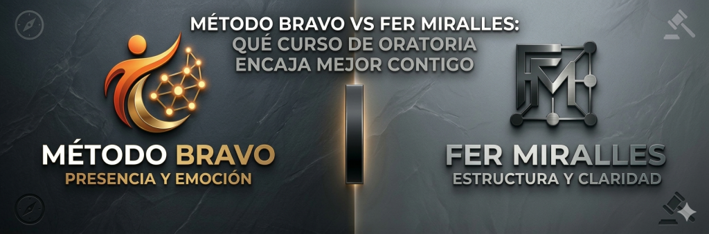 COMPARATIVA CURSOS DE COMUNICACION METODO BRAVO DE MONICA GALAN BRAVO Y CURSO DE ORATORIA DE FER MIRALLES